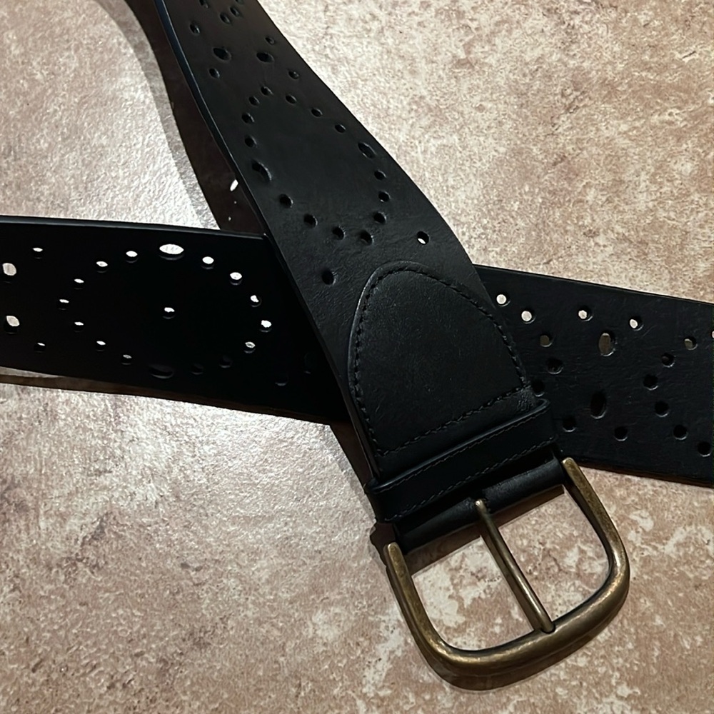 CAbi thick leather belt- black